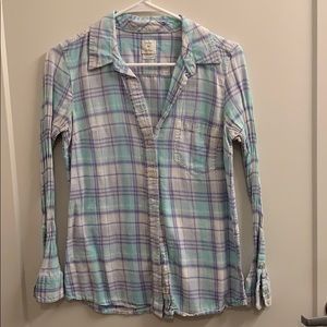 Pastel Blue, Purple, and White Flannel